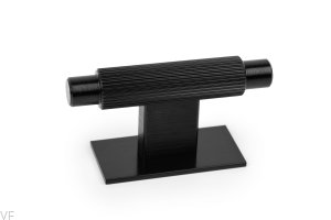 Gałka meblowa z podkładką T-Bar Arpa Plate Aluminiowa Czarna Szczotkowana