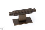 Gałka meblowa z podkładką T-Bar Arpa Plate Aluminiowa Rustykalna Złota