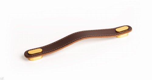 0507160P3628--OBLONG - 22x197mm brown leather+brush gold hdle-Viefe-Skandynawskie-Uchwyty.jpg