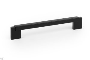Uchwyt meblowy podłużny Duo Mini 160 Drewniany Czarny z Czarnym Aluminium
