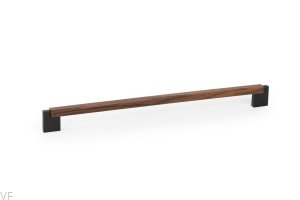 Uchwyt meblowy podłużny Duo Mini 320 Drewniany Orzech Włoski z Czarnym Aluminium